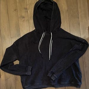 Ladies - Size Small - Heathered Black Waffle Hoodie